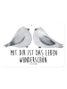 Mr. & Mrs. Panda Blechschild Turteltauben Liebe mit Spruch in Weiß