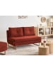 Beliani Schlafsofa JERSLEV in Rot/Braun - (W) 150 x (H) 87 x (L) 84 cm