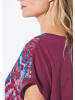 GOLDNER Kurzgröße:  Shirt Shirt aus Effektgarn in sangria / blau / gemustert