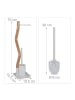 relaxdays WC Garnitur Weiß/ Natur - (B)18,5 x (H)75 x (T)18,5 cm