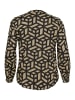 KAFFE curve Bluse langarm KCjalu Regular fit in Fallen Rock/Black Graphic Line