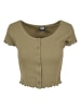 Urban Classics Cropped Tees in khaki