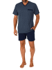 NORMANN Kurzarm Schlafanzug Pyjama Shorty in hellblau