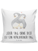 Mr. & Mrs. Panda sitzkissen Pinguine Kuscheln mit Spruch in Weiß