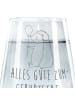 Mr. & Mrs. Panda Trinkglas Igel Luftballon mit Spruch in Transparent