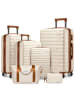 ABRIHOME Koffer set mit Reisetaschen und TSA-Schloss in Beige