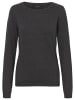 Vero Moda Feinstrick Pullover Struktur Rundhals Longsleeve VMCARE in Dunkelgrau