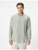 KOTON Shirt in Khaki Gestreift