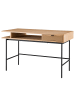 home24 Schreibtisch Crozzano in Eiche / Schwarz