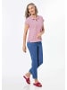 GOLDNER Jersey-Poloshirt ärmellos Jacquard in pink / weiß / gemustert