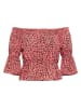 IZIA Damen Carmenbluse in Pink Schwarz