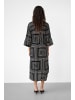 Soaked in Luxury Kleid SLZaya Relaxed fit in Black Monogram with Oatmeal