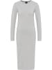 DreiMaster Klassik Damen Strickkleid in Grau Melange