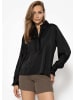 SASSYCLASSY Satinbluse mit Rüschen in Schwarz