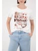 monari T-Shirt mit Strasssteinen und City-Print in Offwhite