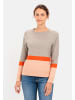 Camel Active Strickpullover im Color Block Streifen in Rose Grau