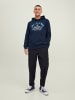 Jack & Jones Warmer Logo Print Hoodie Sweater Pullover JJELOGO in Navy