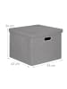 relaxdays 2x Aufbewahrungsbox in Grau - (B)43 x (H)34 x (T)43 cm
