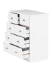 KADIMA DESIGN Moderne Kommode mit 5 Schubladen & Ablage: stabil, Metallgriffe, pflegeleicht in Weiß