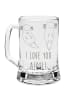 Mr. & Mrs. Panda Bier Krug Axolotl Liebe mit Spruch in Transparent