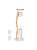 relaxdays WC Garnitur in Weiß/ Natur - (B)23 x (H)80,5 x (T)18 cm