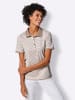 creation L Poloshirt in beige-weiß-geringelt