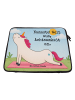 Mr. & Mrs. Panda Laptop Tasche Einhorn Yoga Design mit Spruch in Weiß