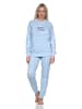 NORMANN langarm Schlafanzug Bündchen Streifen - 87855 in hellblau