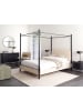 Beliani Himmelbett DANNEMOIS in Beige/Schwarz - (W) 150 x (H) 180 x (L) 211 cm