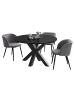 58 aufm Kessel ESSTISCH Rund ausziehbar Edda 8 130 x 130 x 78 Küchentisch Graphit/Schwarzstahl