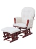 MCW Relaxsessel C7 mit Hocker, Creme Gestell dunkel