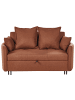 Beliani Schlafsofa HOVIN in Braun/Schwarz - (W) 166 x (H) 84 x (L) 92 cm