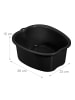 relaxdays Fußbadewanne in Schwarz - (B)33 x (H)15 x (T)38cm