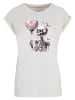 F4NT4STIC Extended Shoulder T-Shirt Skelett hält Herzballon in Whitesand
