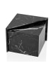 KADIMA DESIGN Couchtisch 2er Set MONOBLOC Hochglanz Sofatisch mit Marmor in Schwarz