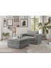 Furn.Design Loveseat Set hellgrau Cord, Couch Loungesessel inklusive Hocker