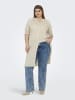 ONLY Carmakoma Leinen Blusenkleid Plus Size Basic Long Shirt Dress in Sand