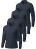 normani 4er Set Herren Langarm Poloshirt Lyroe in Navy