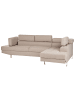 Beliani Ecksofa NORREA in Braun/Silber - (W) 262 x (H) 81 x (L) 169 cm linksseitig