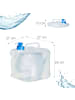 relaxdays 4x Wasserkanister in Transparent/Blau 15 Liter