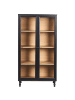 Beliani Vitrine TINGLEDALE in Schwarz/Braun - (W) 80 x (H) 151 x (L) 40 cm