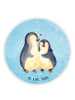Mr. & Mrs. Panda magnet Pinguin umarmen ohne Spruch in Eisblau