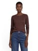 Zero  Langarm-Shirt mit Knopfleiste in Chocolate Plum