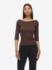 Noisy may Bluse mit 3/4 Ärmeln in Coffee Bean1
