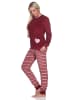 NORMANN Frottee Schlafanzug Bündchen - 82647 in rot
