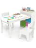 COSTWAY Zeichentisch mit 2 Stühlen ab 3 Jahren in Weiß