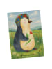 Mr. & Mrs. Panda Ansichtskarte Pinguin Blumen Design ohne Spruch in Weiß