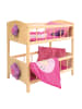 roba Happy Fee Puppenetagenbett – natur, mit Textilausstattung & Blume