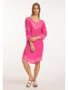 IZIA Damen Tunika-Kleid Mini Mit Häkelpart in Pink