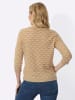 Sieh an! V-Pullover in camel-ecru-gemustert